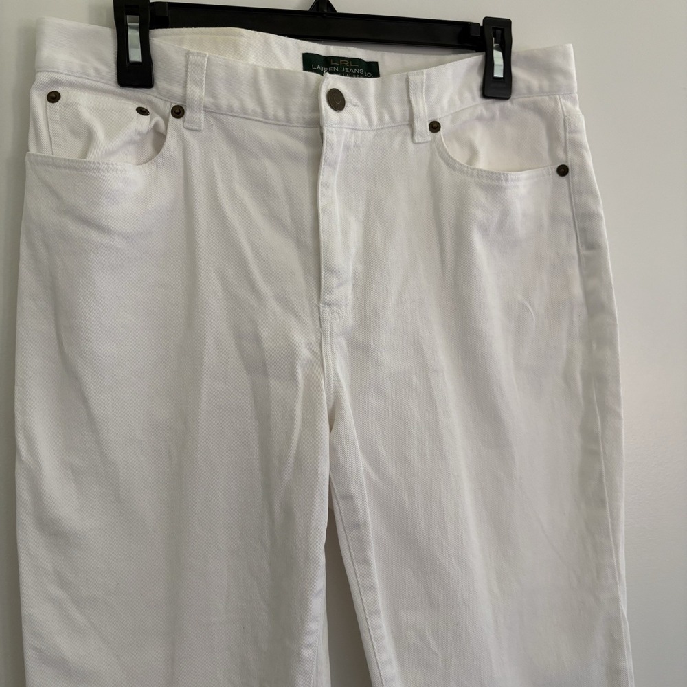 LRL Lauren Jeans Co. Ralph Lauren White Classic Straight Leg Jeans Size 8